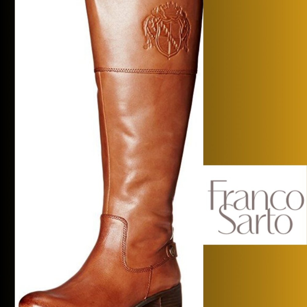 Franco Sarto Chipper Wide Calf Leather Riding Boots Sz 6M - Picture 3 of 10